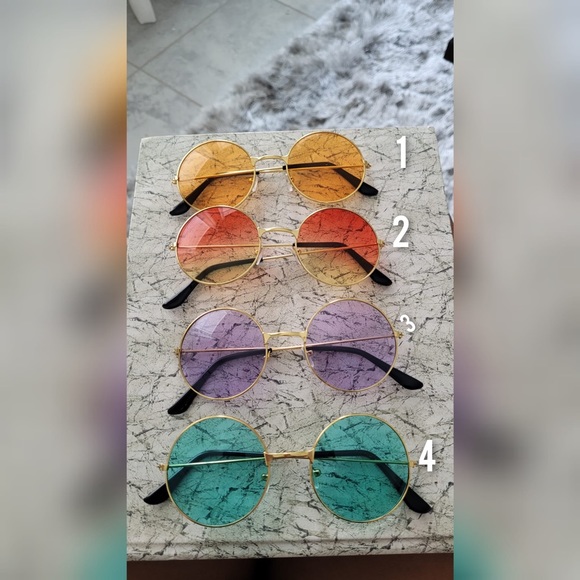 Round Sunglasses Retro 60's Style Circle Tinted Le - Picture 2 of 12